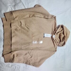 Adidas Mens Logo Hooded BotanDye Cream Sweatshirt Loose Fit Unisex Sz Small NWT